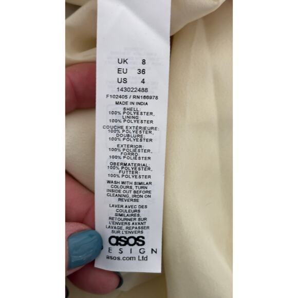 ASOS V Neck Lace Chiffon Floral Midi Tea Dress Womens Size 4 New Cream Pink - Picture 14 of 14